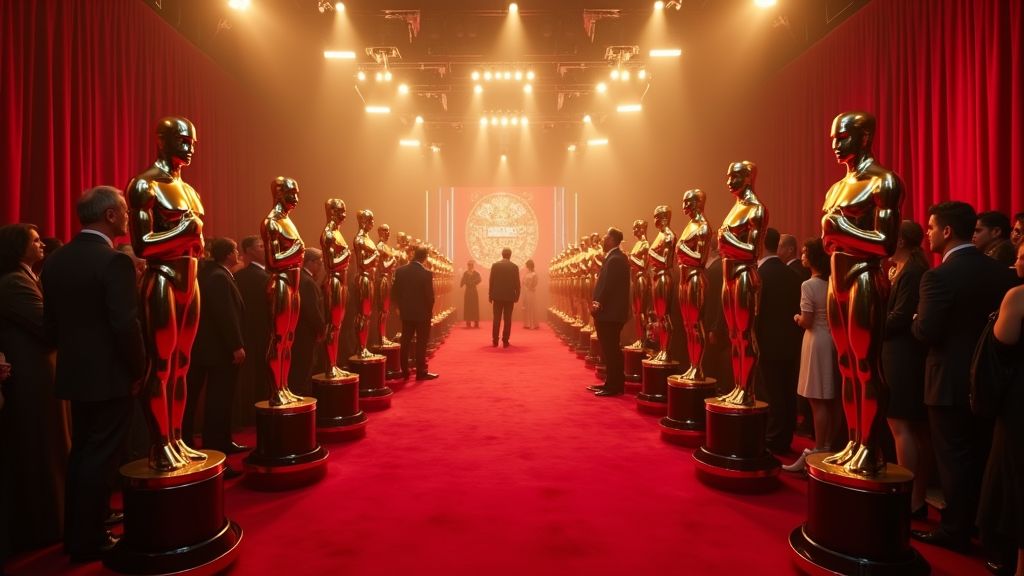 Glamorous red carpet and golden awards