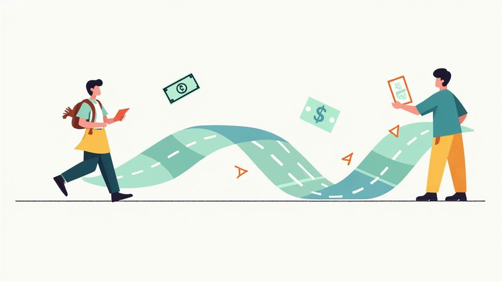 Person budgeting and saving for financial wellness